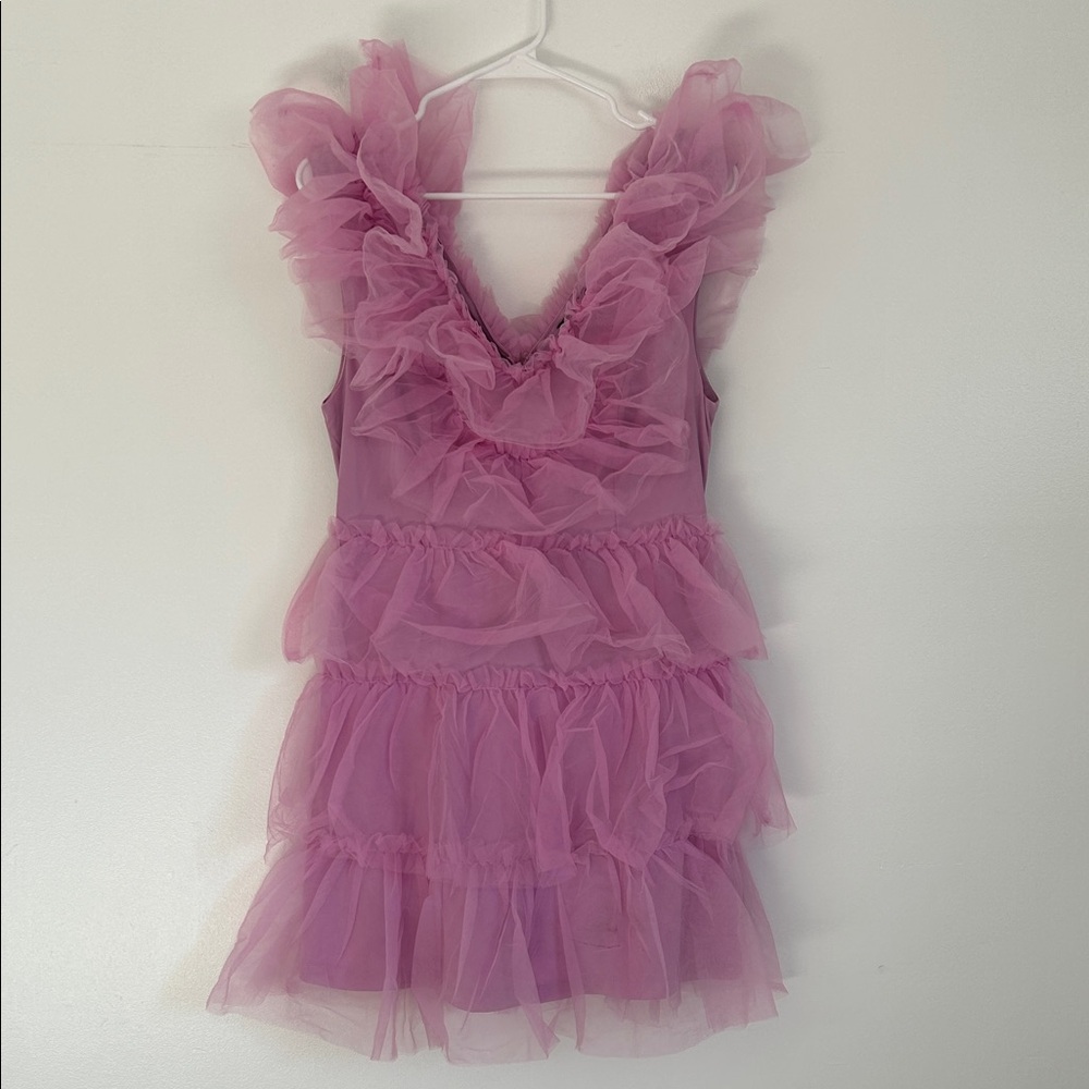 New York & Company Cotton Candy Pink Layered Mini Dress
